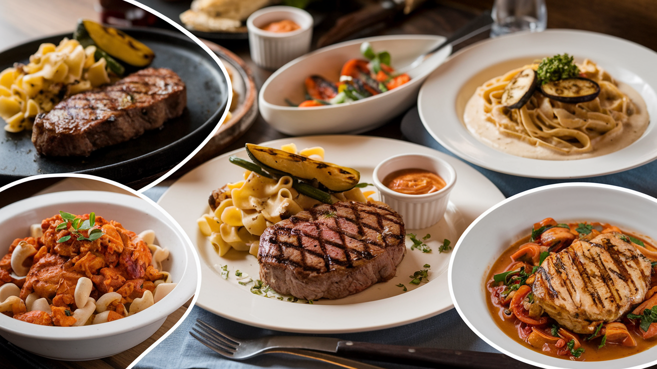 steak and pasta