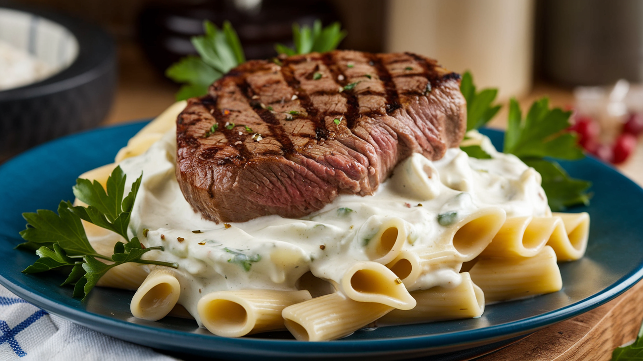 creamy steak alfredo